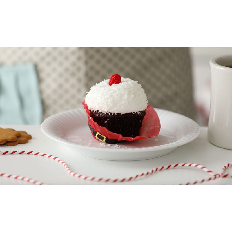 Cápsulas de Cupcakes/Muffins Fato Pai Natal