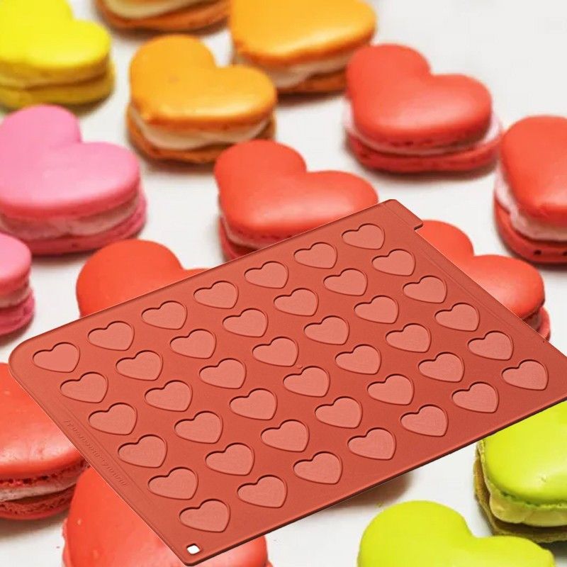 Tapete Silicone para Macarons Coração