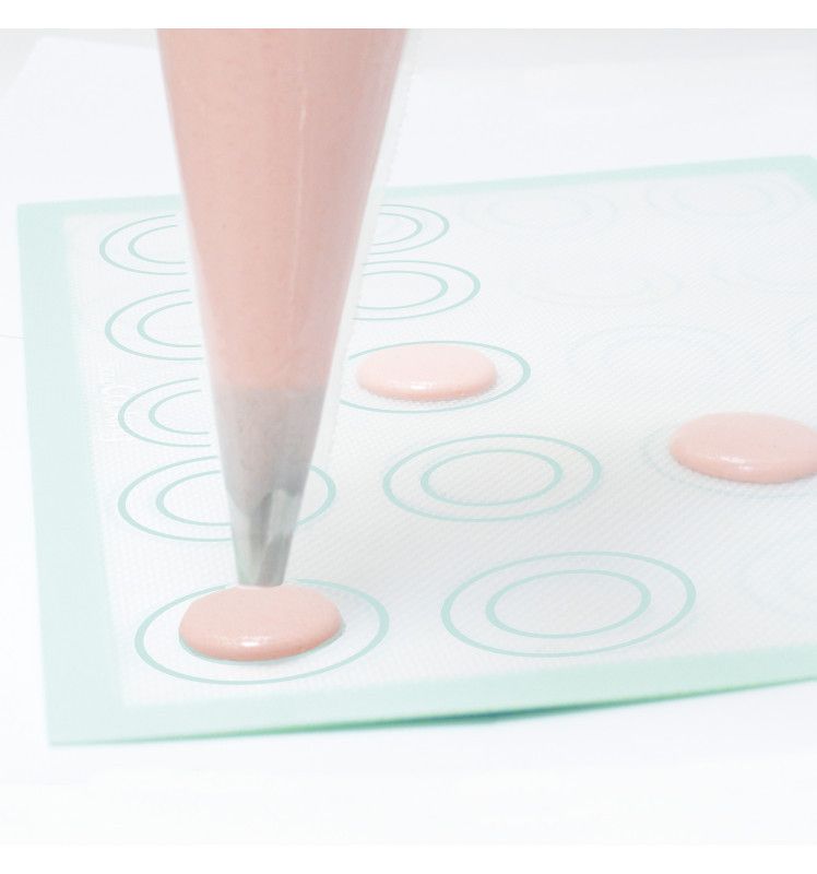 Tapete de silicone em fibra de vidro com impressão de macaron e éclair