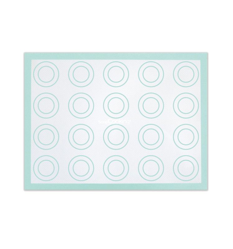 Tapete de silicone em fibra de vidro com impressão de macaron e éclair