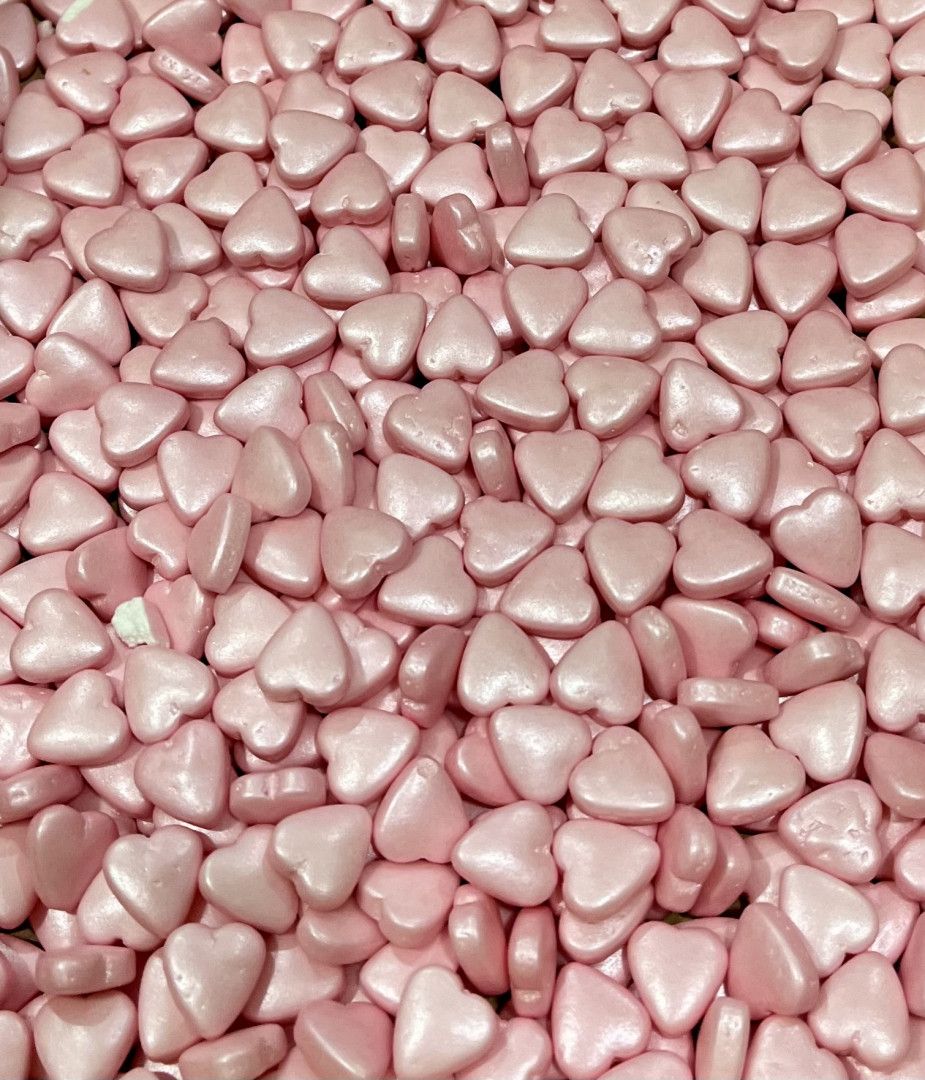Granulado de Açúcar Corações Rosas Brilhante 