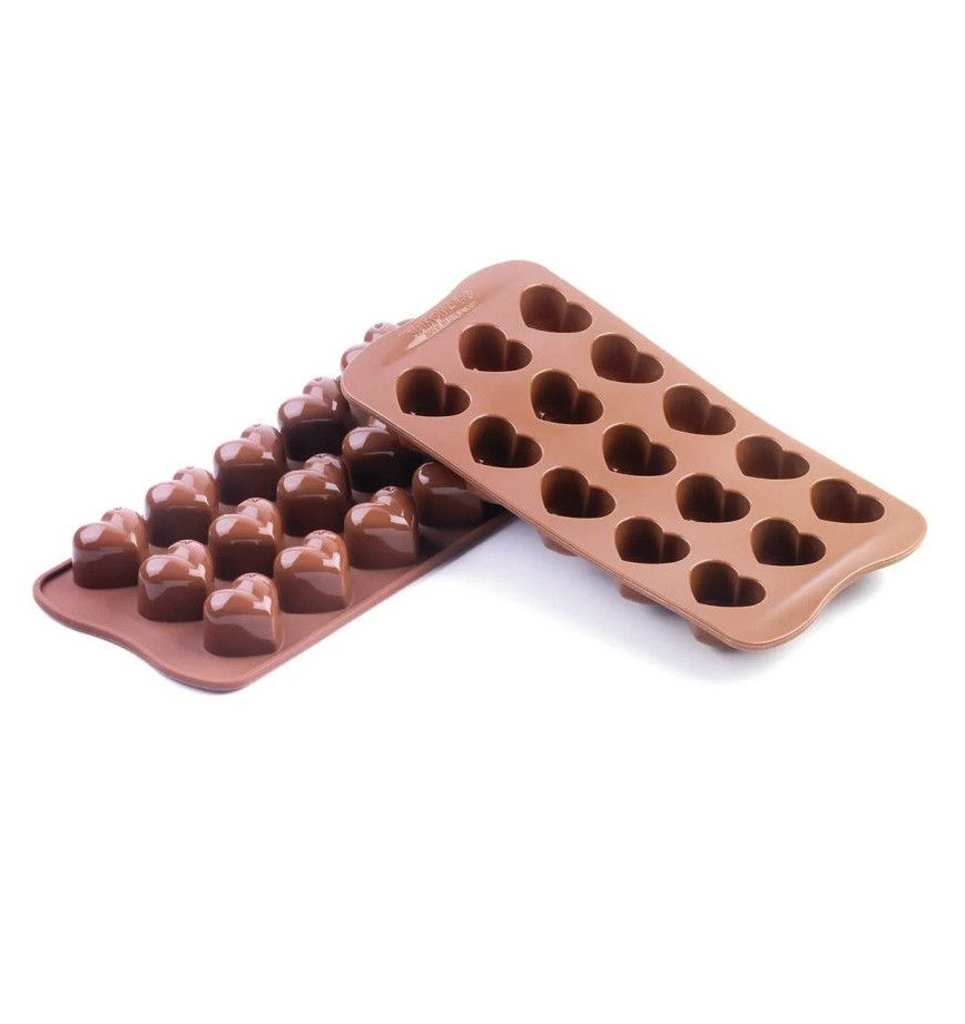 Molde Silicone Bombons Coração  Monamour Silikomart