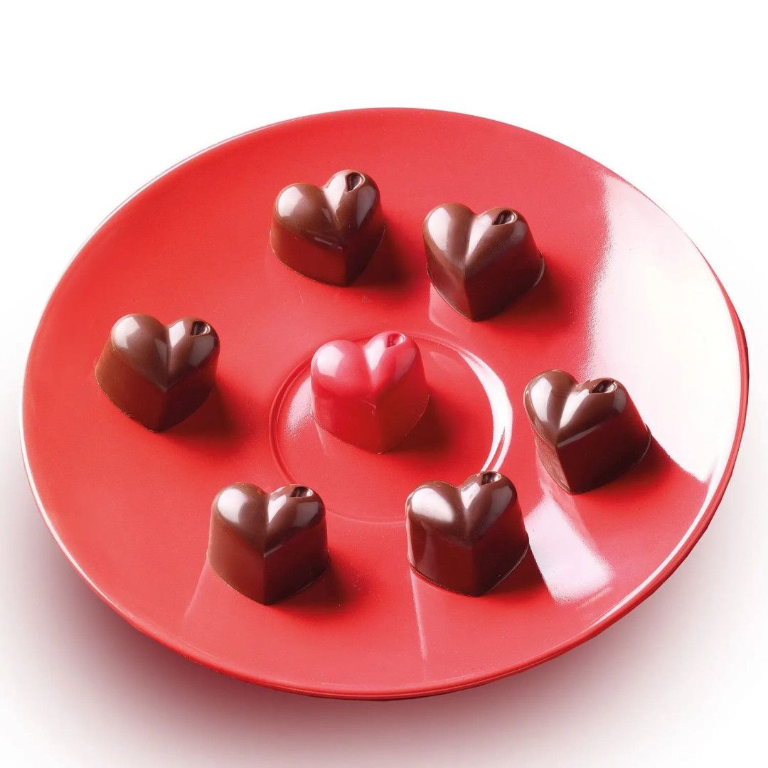 Molde Silicone Bombons Coração  Monamour Silikomart