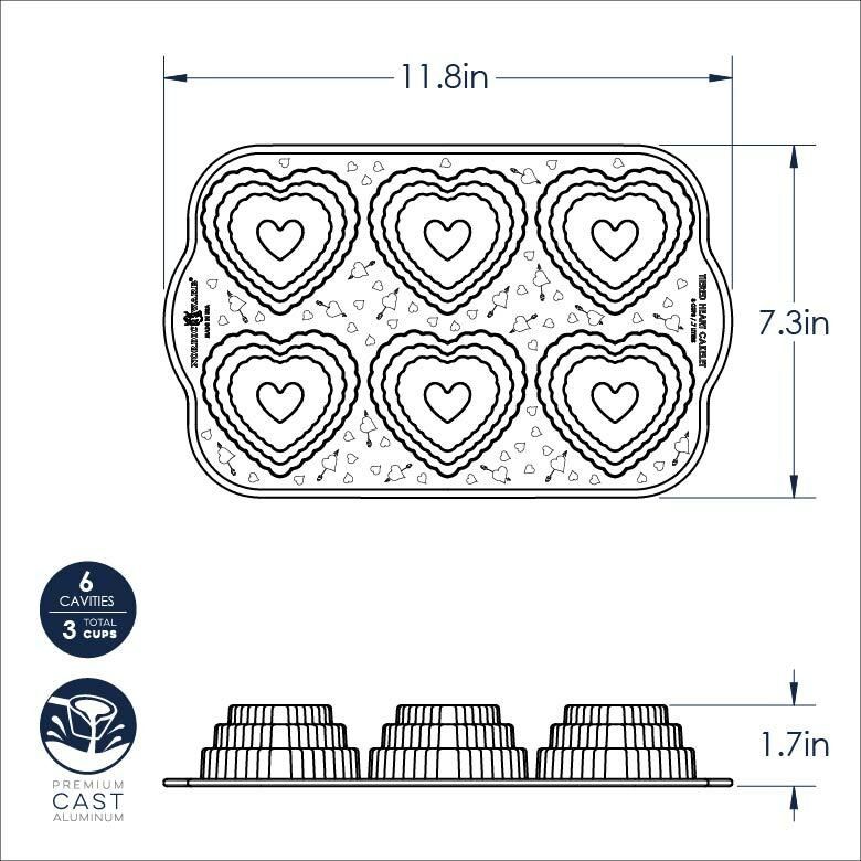 Forma Nordic Ware Tiered Heart Cakelet Pan