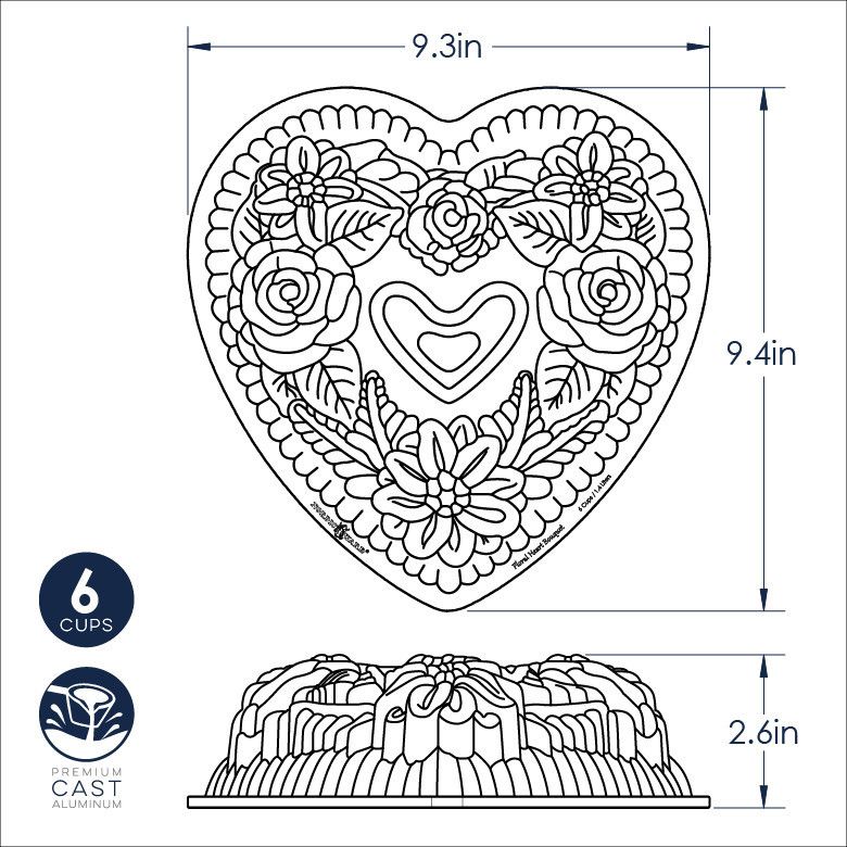 Forma Nordic Ware Floral Heart Bundt