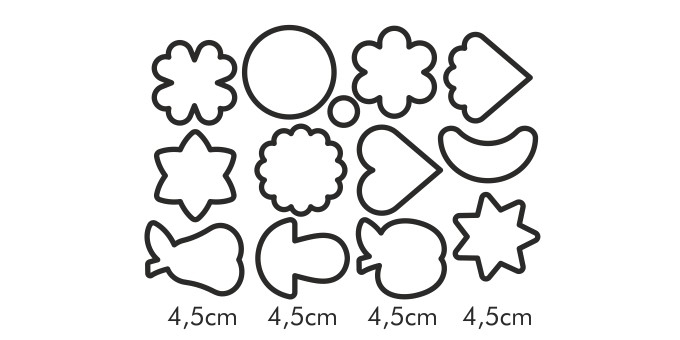 Corta massas tradicional DELÍCIA, 13 pcs