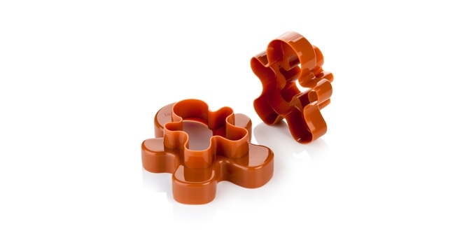 Corta massas de dupla face, bonecos DELÍCIA, 4 tamanhos