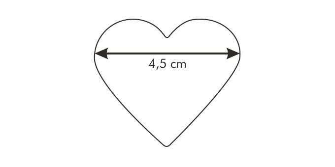 Corta massas coração peq.DELÍCIA, 4,2 x 4,4 cm