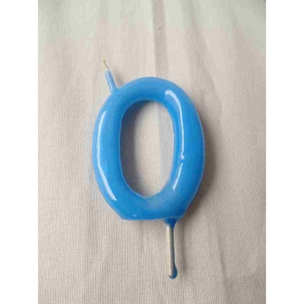 Vela Número Médio Azul 
