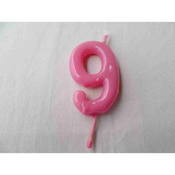Vela Número Médio Rosa