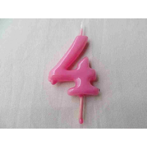 Vela Número Médio Rosa