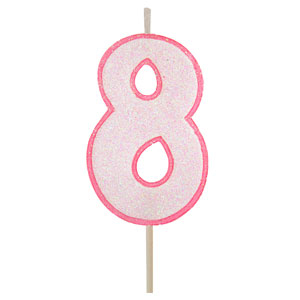 Vela Número Contorno Rosa
