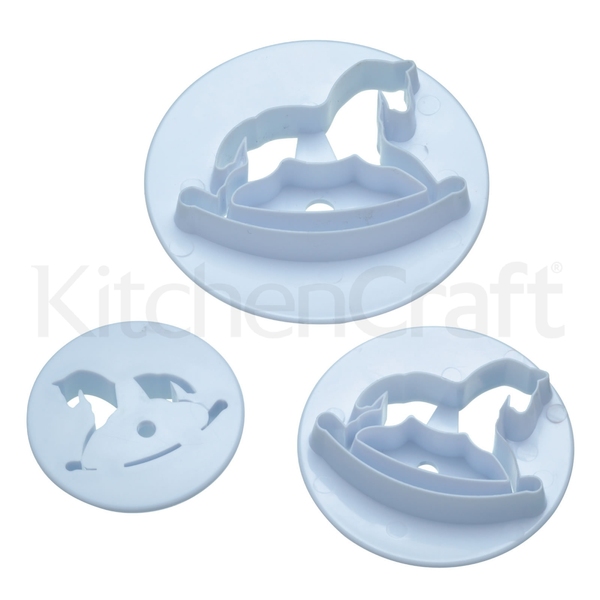 Conjunto de 3 corta-massas  c/ formato de Cavalo