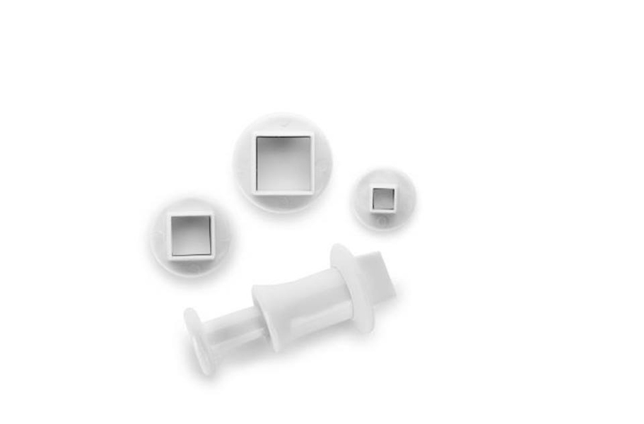 Conjunto de 3 corta-massas com Expulsor Quadrado