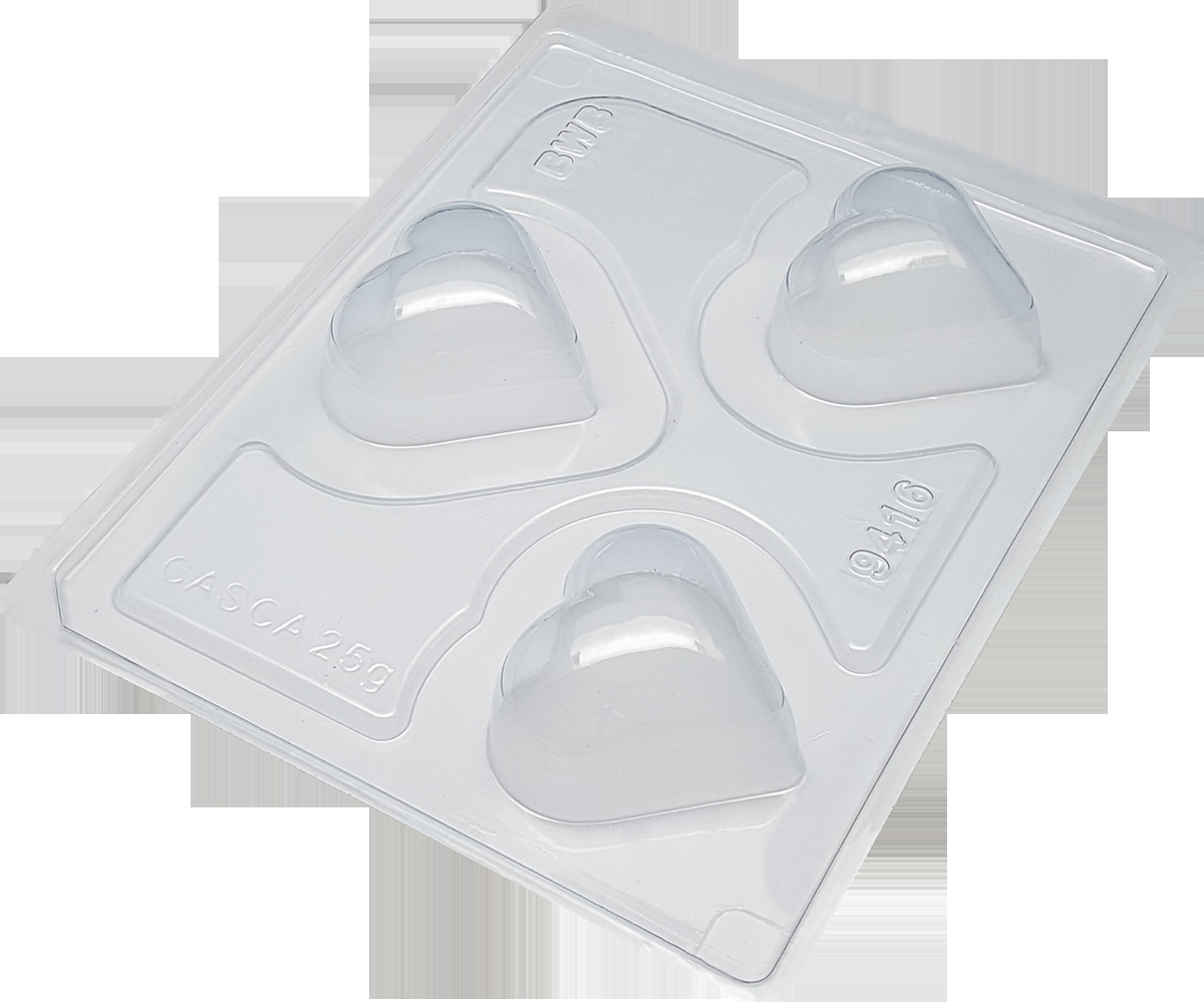 Molde para Chocolate BWB Coração Médio Liso (3 partes)