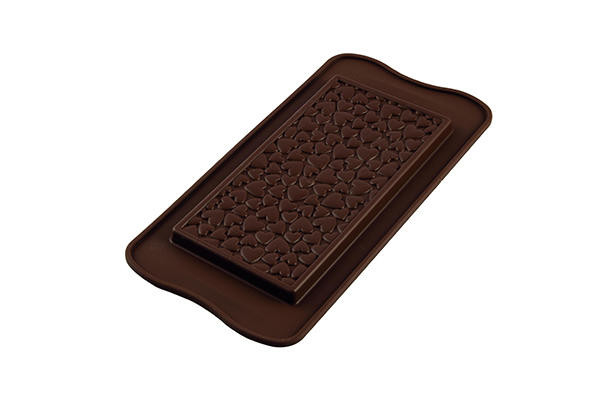 Molde para Chocolate em silicone Barra corações