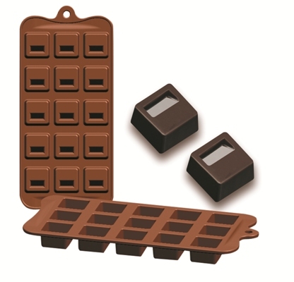 Molde para Chocolate em silicone Bombom Quadrado 