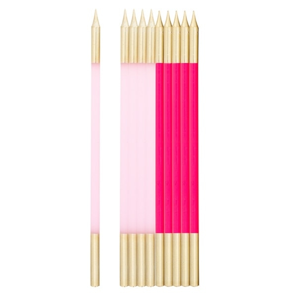 Velas altas Rosa c/ Dourado