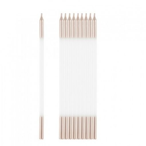 Velas altas Brancas c/ Rosa Gold 