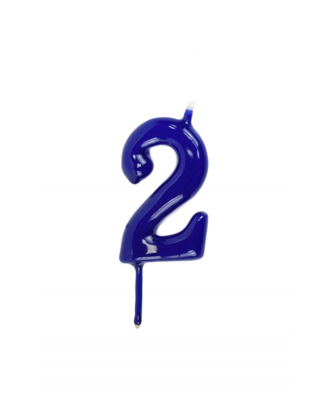 Vela Numero Médio azul escuro