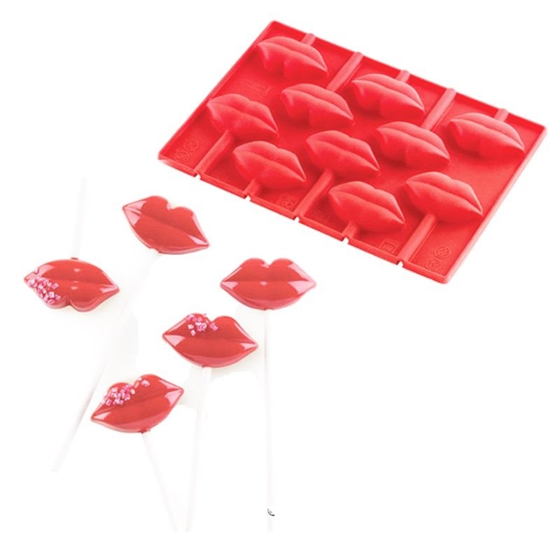 Molde em silicone  kiss pops ( SILIKOMART) 
