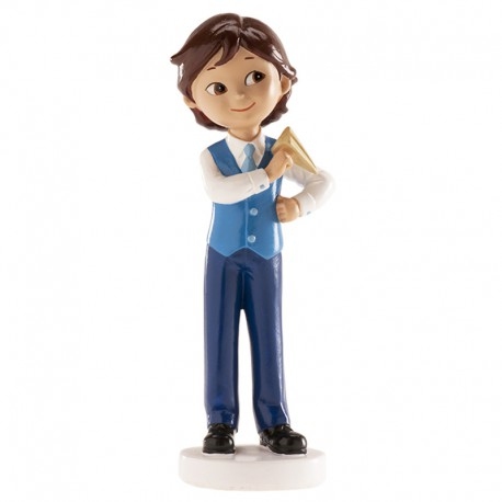 MENINO BOLO COMUNHÃO COM AVIÃO 13 CM