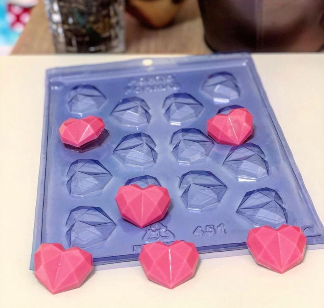 Molde para chocolate Coração Diamante