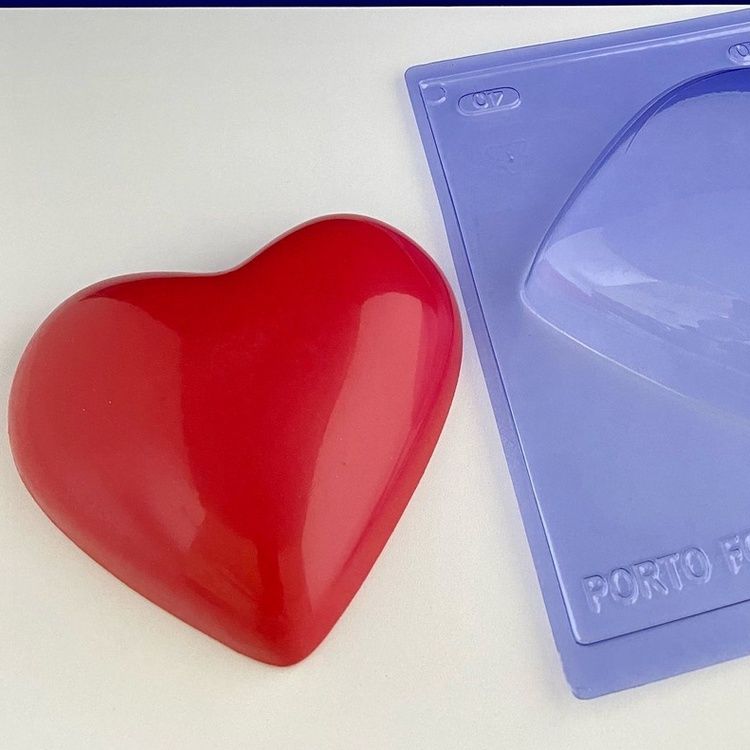 Molde para Chocolate Coração Liso 500gr ( Especial 3 partes )