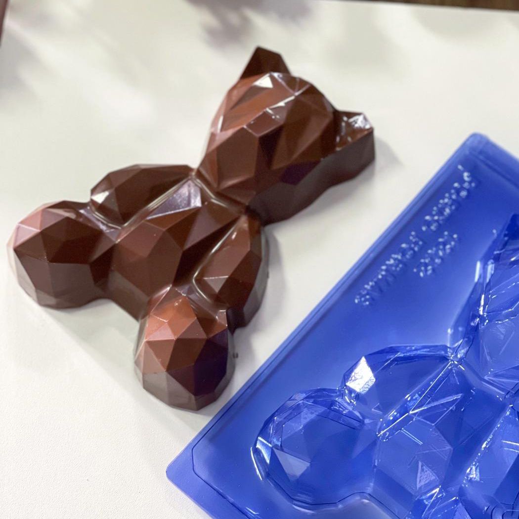 Molde para chocolate Urso Geométrico ( Especial 3 partes )