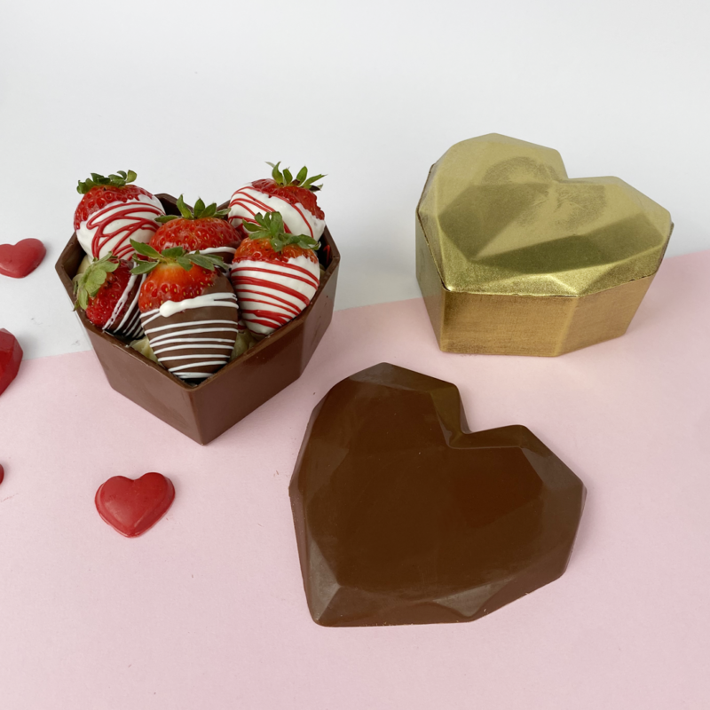 Molde para Chocolate BWB Coração Lapidado (3 partes)