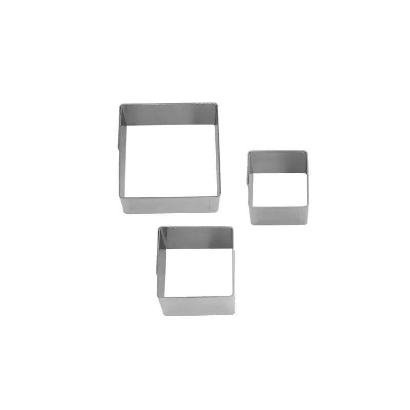 Conjunto de 3 corta-massas Quadrado em INOX