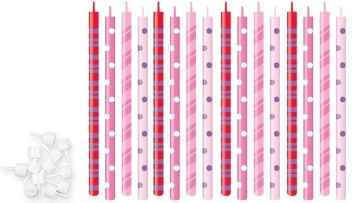 Velas de aniversário DELÍCIA KIDS 12 cm, 16 pcs