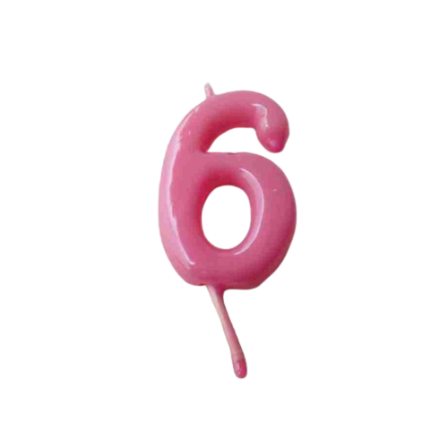 Vela Número Médio Rosa