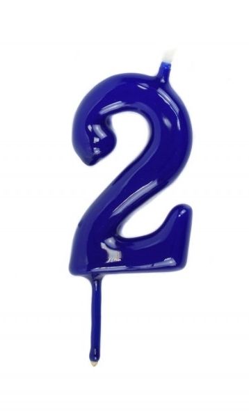 Vela Numero Médio azul escuro