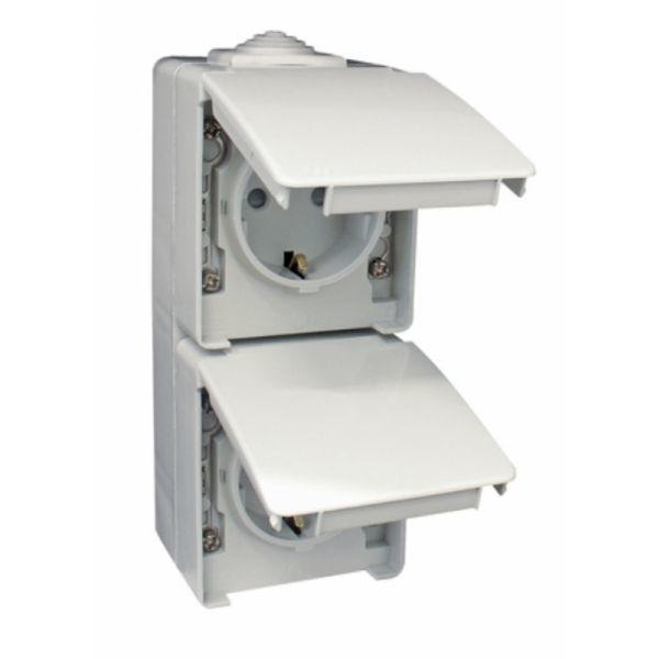 Strada 48868-ccz-tomada-dupla-schuko-vertical-cinzenta