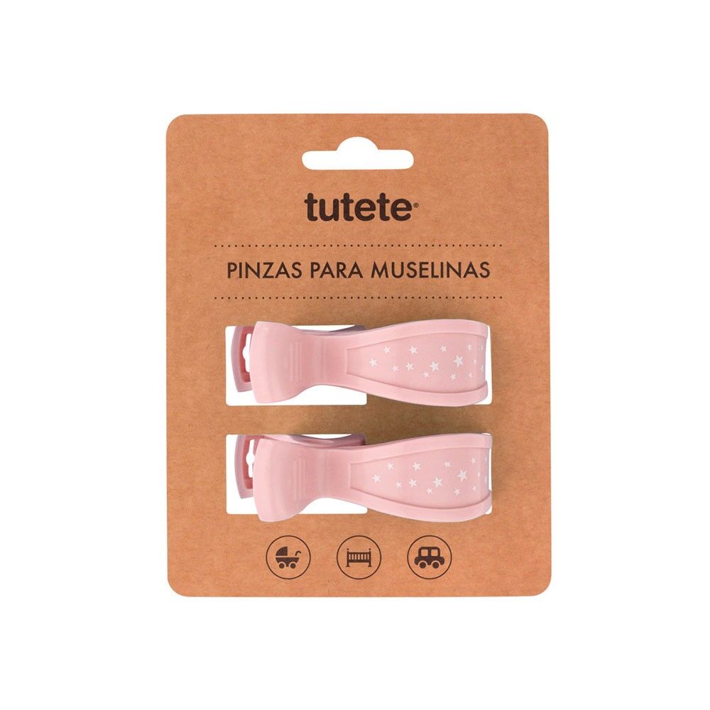2 Pinças De Musselinas Rosa
