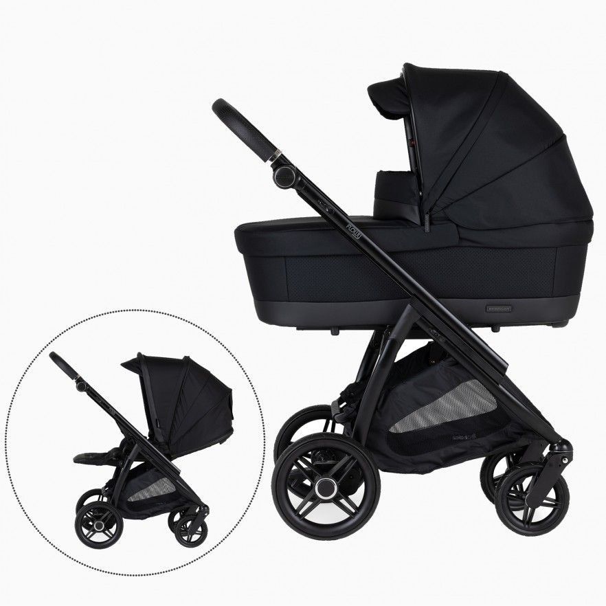 Flowy Duo, Carrinho + Alcofa com colchão softFRESH ,Chassis Preto Mate Specials KP426 Bébécar