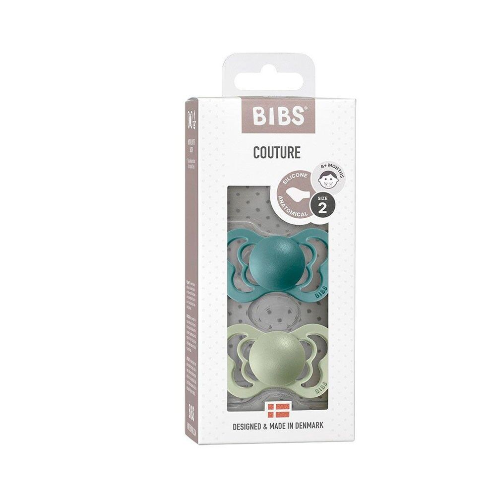 ,2 Chupetas Bibs Couture Nordic Mint/sea