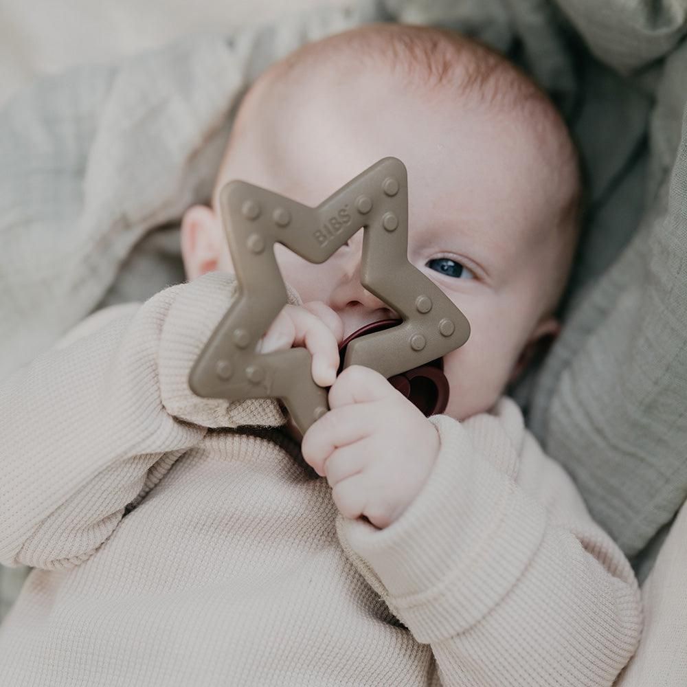 Mordedor Bibs Baby Bitie Star Pink Plum