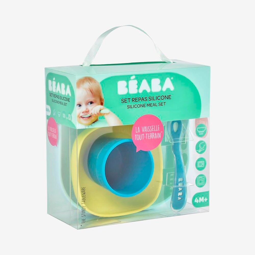 Coffret Refeição 4 Peças Em Silicone Blue