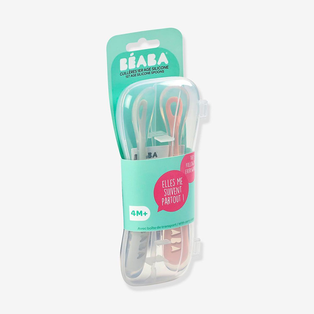 2 Colheres De Aprendizagem + Caixa Old Pink
