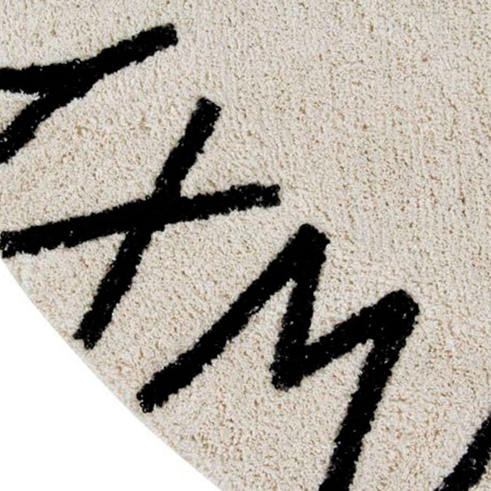 Washable Rug Round Abc Natural-black