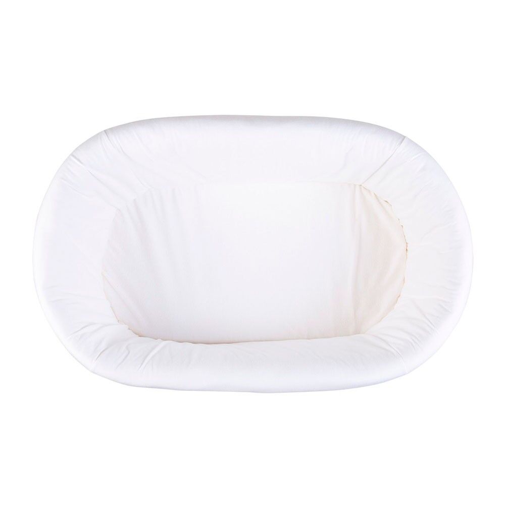 Berço Rattan - 90x70x71 Cm + Colchão - 77x42x4 Cm - Capa Jersey Ecru - Pernas Giratórias