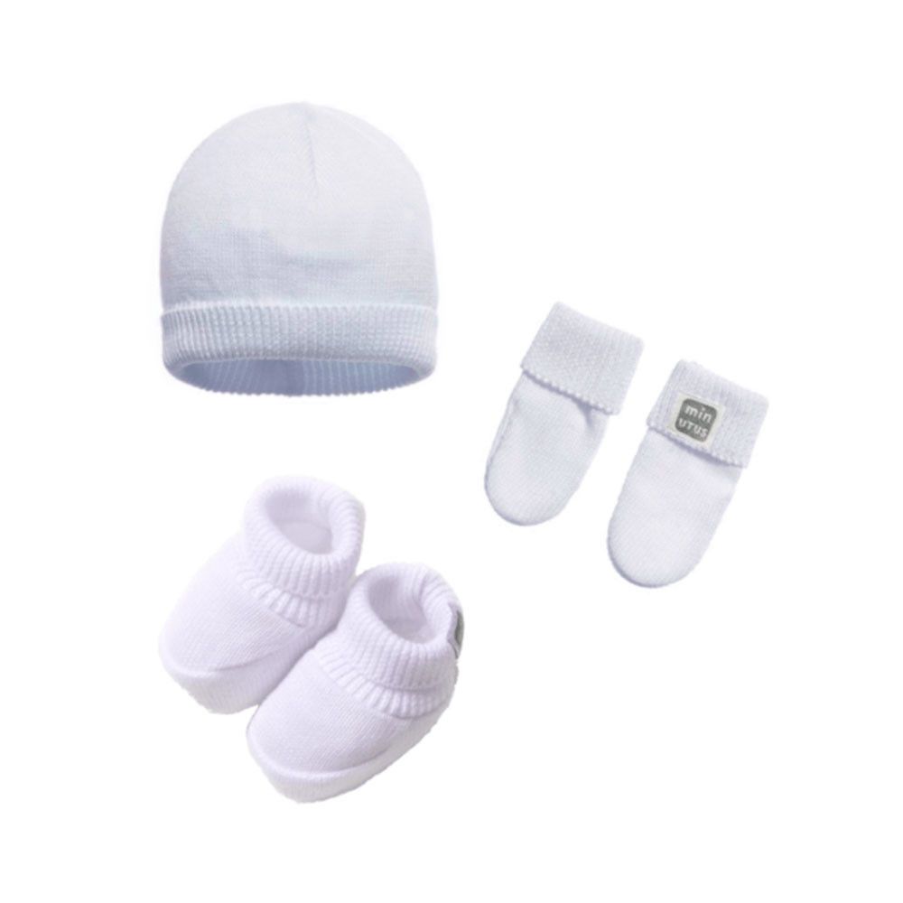 Primeiros Dias 3 Peças Tricot Branco