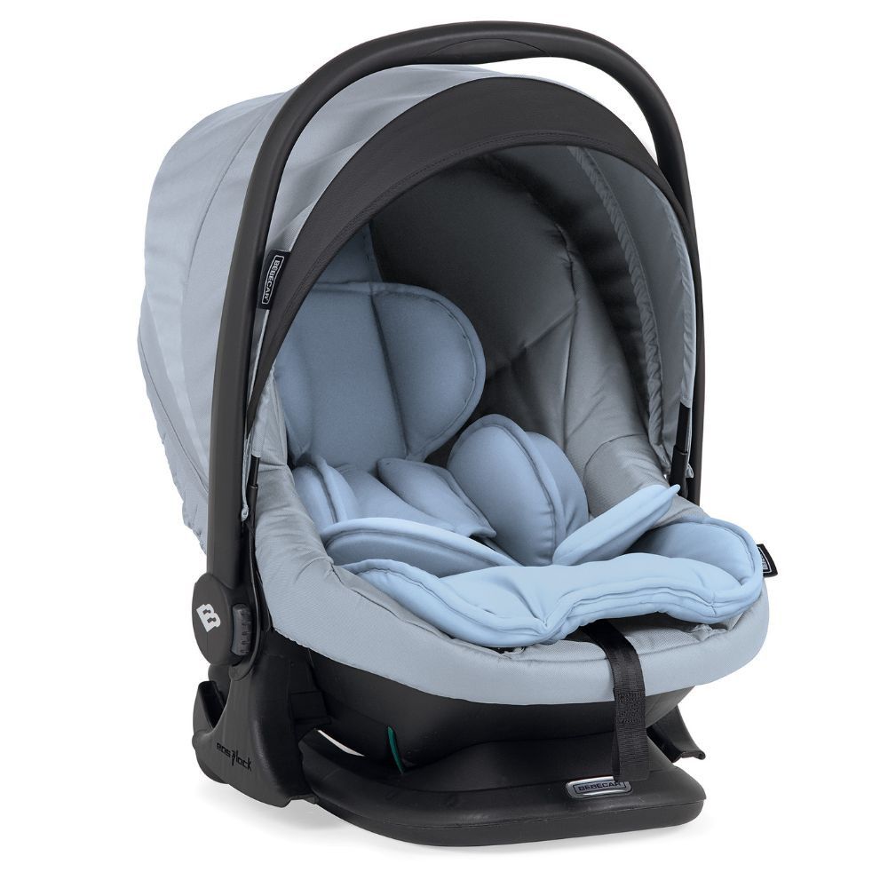 Trio BIB Azul, Carrinho + Alcofa com Colchão SoftFresh + Babycoque Reclinável Easymaxi XL-i, Chassis Preto Bébécar