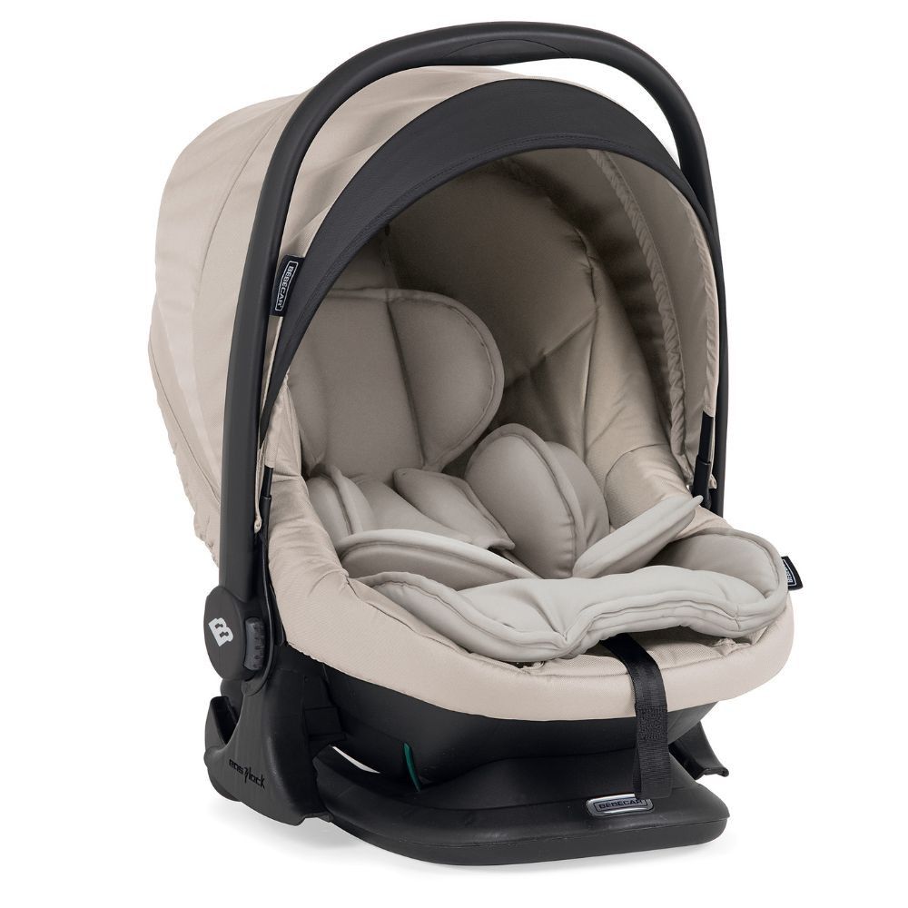 Trio BIB Bege, Carrinho + Alcofa com Colchão SoftFresh + Babycoque Reclinável Easymaxi XL-i, Chassis Preto Bébécar