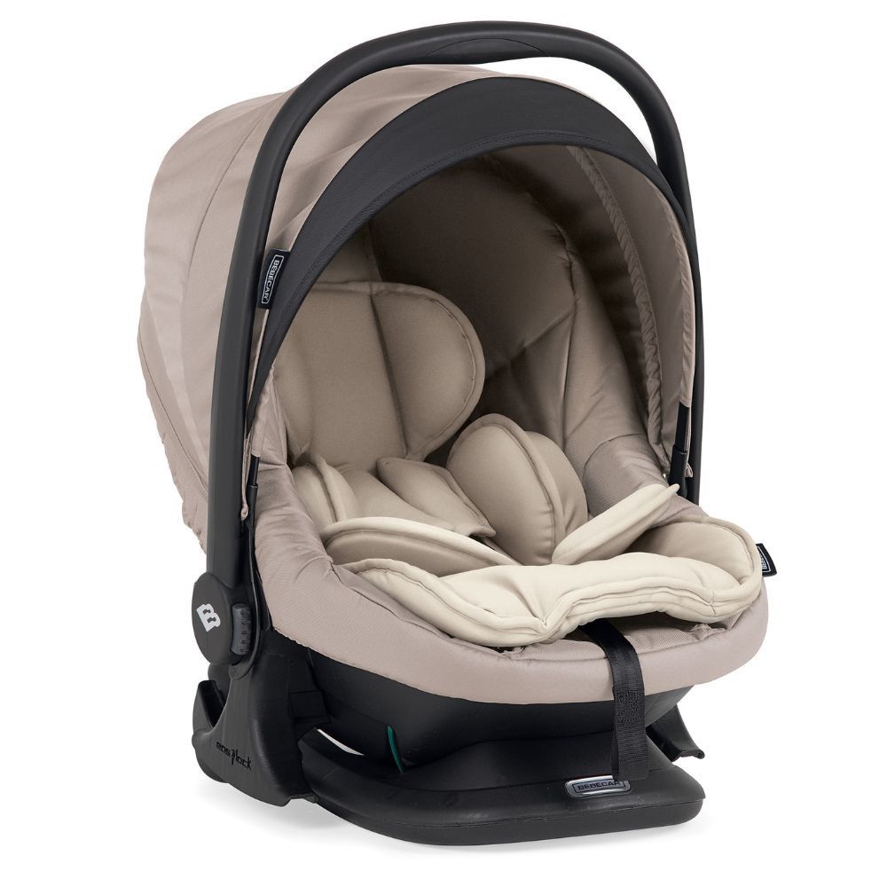 Trio BIB Caramel, Carrinho + Alcofa com Colchão SoftFresh + Babycoque Reclinável Easymaxi XL-i, Chassis Misto Fumé Bébécar
