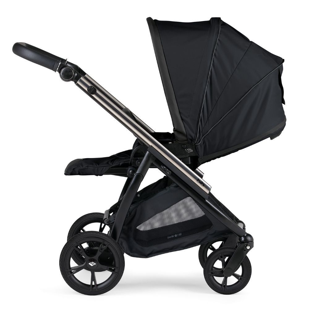 Trio BIB Preto, Carrinho + Alcofa com Colchão SoftFresh + Babycoque Reclinável Easymaxi XL-i, Chassis Misto Cromado Bébécar