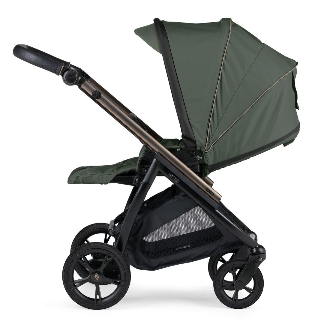 Trio BIB Verde, Carrinho + Alcofa com Colchão SoftFresh + Babycoque Nana i-size, Chassis Misto Fumé Bébécar