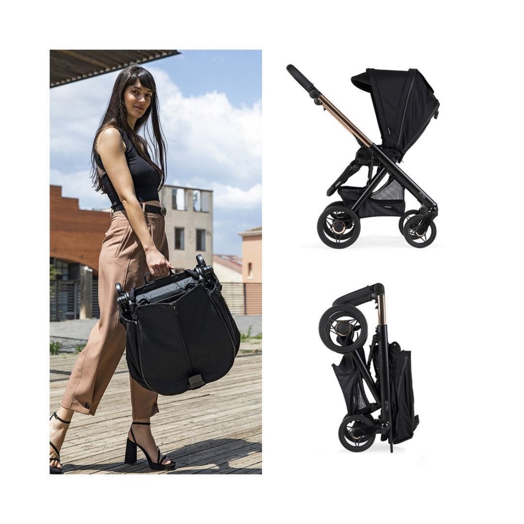 TRIO Prow Compact Cinza Claro, Carrinho + Alcofa PL + Babycoque Easymaxi Basic, Actual collection KA413, Chassis Misto Preto